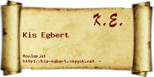Kis Egbert névjegykártya